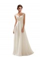 Sleeveless V-Neck Soft Chiffon & Lace Ivory Sweep Train Wedding Dress Cardiff
