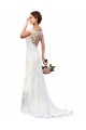 Sleeveless Illusion Neck Lace White Chapel Train Sexy Wedding Dress Cardiff