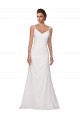 Sleeveless V-Neck Soft Chiffon Ivory Chapel Train Wedding Dress Cardiff