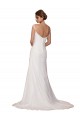 Sleeveless V-Neck Soft Chiffon Ivory Chapel Train Wedding Dress Cardiff