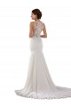 Sleeveless Sweetheart Lace & Stretch Crepe Ivory Sweep Train Modern Wedding Dress Cardiff