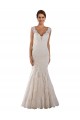 Sleeveless V-Neck Lace White Chapel Train Wedding Dress Cardiff