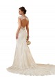 Sleeveless Sweetheart Lace Ivory Chapel Train Modern Wedding Dress Cardiff