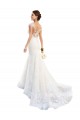 Cap Sleeves Illusion Neck Lace White Chapel Train Wedding Dress Cardiff