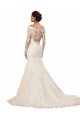 Long Sleeves Bateau Neck Lace Ivory Chapel Train Sexy Wedding Dress Cardiff