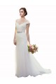 Sleeveless Off the Shoulder Tulle Ivory Chapel Train Beach Wedding Dress Cardiff