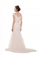 Sleeveless Off the Shoulder Tulle Ivory Chapel Train Beach Wedding Dress Cardiff
