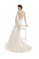 Sleeveless Illusion Neck Lace Ivory Mermaid Chapel Train Wedding Dress Cardiff