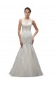 Sleeveless Illusion Neck Tulle & Lace Ivory Sweep Train Wedding Dress Cardiff
