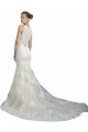 Sleeveless Illusion Neck Tulle Ivory Chapel Train Beach Wedding Dress Cardiff