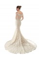 Long Sleeves Off the Shoulder Tulle & Lace Ivory & Champagne Chapel Train Wedding Dress Cardiff