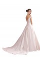 Sleeveless Sweetheart Satin Ivory Chapel Train Wedding Dresses Cardiff