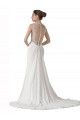 Sleeveless Sweetheart Soft Chiffon White Chapel Train Beach Wedding Dress Cardiff