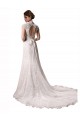 Cap Sleeves V-Neck Lace Ivory Chapel Train Wedding Dresses Cardiff