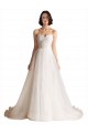 Sleeveless Sweetheart Tulle Ivory Sweep Train Bridal Wedding Dress Cardiff