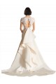Cap Sleeves V-Neck Satin Ivory Chapel Train Wedding Dress Cardiff