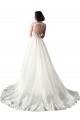 Sleeveless Sweetheart Tulle & Lace White Mermaid Chapel Train Wedding Dress Cardiff