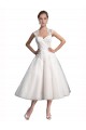 Sleeveless Sweetheart Tulle & Lace Ivory Tea Length Beach Wedding Dress Cardiff