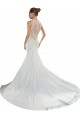 Sleeveless Sweetheart Satin Ivory Chapel Train Beach Wedding Gowns Cardiff