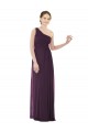 Sleeveless One Shoulder Soft Chiffon Grape Long Evening Dress / Bridesmaid Dress Cardiff