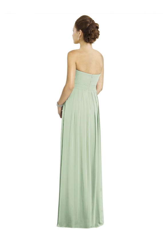 Sleeveless Sweetheart Soft Chiffon Sage Long Bridesmaid Dress Cardiff