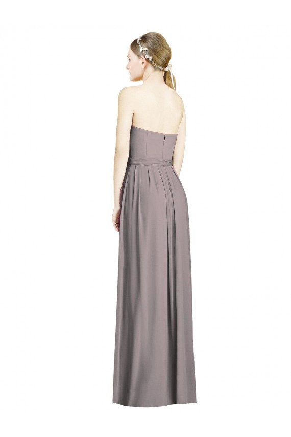 Sleeveless Sweetheart Soft Chiffon Dusty Rose Long Bridesmaid Dress Cardiff