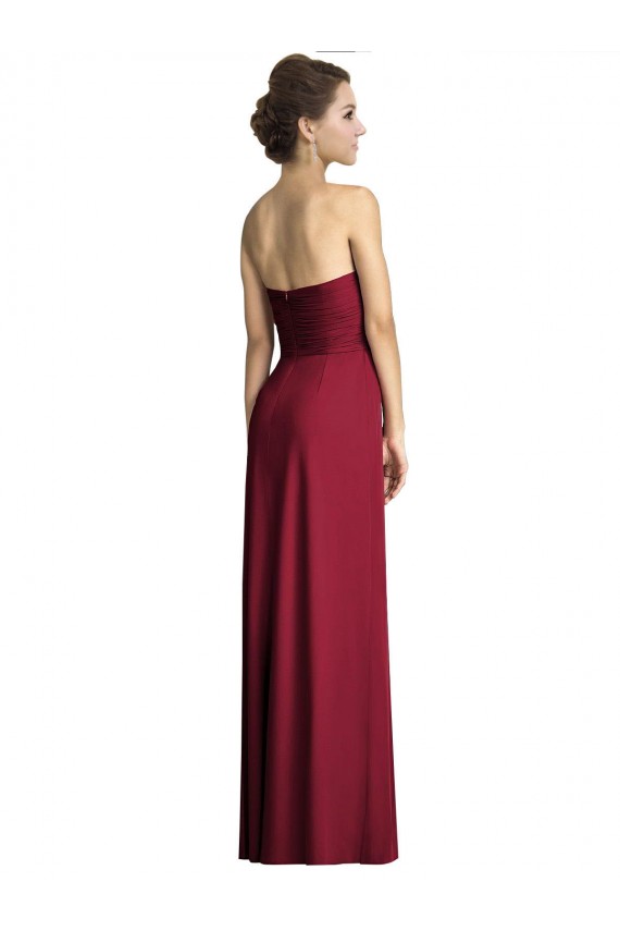 Sleeveless Sweetheart Soft Chiffon Burgundy A-Line Long Formal Dress / Bridesmaid Dress Cardiff