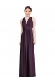 Sleeveless V-Neck Soft Chiffon Grape Long Bridesmaid Dress Cardiff