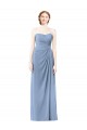 Sleeveless Strapless Chiffon Dusty Blue Long Formal Dresses / Bridesmaid Dresses Cardiff