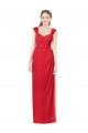 Cap Sleeves Sweetheart Soft Chiffon Red Long Formal Dress / Bridesmaid Dress Cardiff