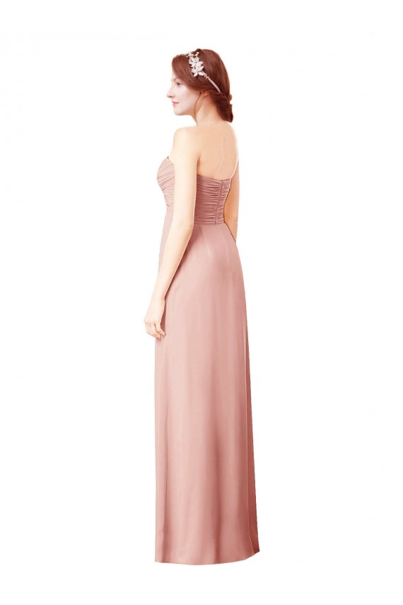 Sleeveless Sweetheart Soft Chiffon Bliss Pink Long Bridesmaid Dress Cardiff