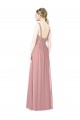 Sleeveless High Neck Soft Chiffon Dusty Pink Long Bridesmaid Dress Cardiff