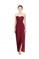 Sleeveless Sweetheart Soft Chiffon Burgundy Sheath Long Bridesmaid Dress Cardiff