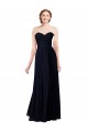Sleeveless Sweetheart Soft Chiffon Dark Navy Long Formal Dress / Bridesmaid Dress Cardiff