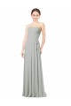 Sleeveless Sweetheart Soft Chiffon Silver Long Bridesmaid Dresses Cardiff
