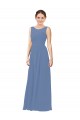 Sleeveless Sweetheart Soft Chiffon Windsor Blue Sheath Long Bridesmaid Dress Cardiff
