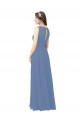 Sleeveless Sweetheart Soft Chiffon Windsor Blue Sheath Long Bridesmaid Dress Cardiff