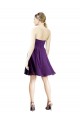 Sleeveless Strapless Soft Chiffon Purple Knee Length Bridesmaid Dress Cardiff