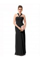 Sleeveless Halter Neck Chiffon Black Long Bridesmaid Dress / Evening Dress Cardiff