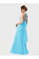 Sleeveless Halter Neck Chiffon Black Long Bridesmaid Dress / Evening Dress Cardiff