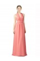 Sleeveless Sweetheart Soft Chiffon Watermelon Long Bridesmaid Dress Cardiff