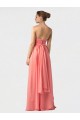 Sleeveless Sweetheart Soft Chiffon Watermelon Long Bridesmaid Dress Cardiff