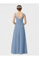 Sleeveless Sweetheart Soft Chiffon Dusty Blue Long Bridesmaid Gown Cardiff