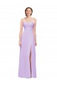 Sleeveless Strapless Soft Chiffon Lilac Long Evening Dress / Bridesmaid Dress Cardiff