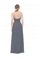 Sleeveless Sweetheart Soft Chiffon Slate Grey Long Bridesmaid Dress Cardiff