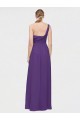 Sleeveless V-Neck Soft Chiffon Plum Purple Long High Low Bridesmaid Dress Cardiff