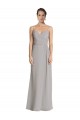 Sleeveless Sweetheart Soft Chiffon Silver Sheath Long Bridesmaid Dress Cardiff