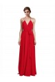 Sleeveless V-Neck Chiffon Red Long Bridesmaid Dress Cardiff