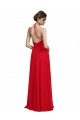 Sleeveless V-Neck Chiffon Red Long Bridesmaid Dress Cardiff