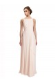 Sleeveless High Neck Chiffon Cream Pink Long Bridesmaid Dress / Evening Dress Cardiff